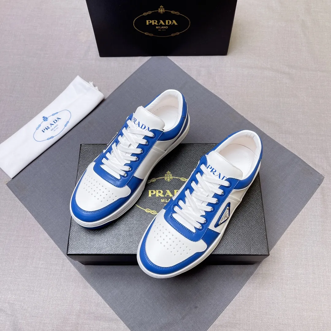 P380 Prada Prada's new men's leather sneakers, the highest version on the market, any comparison is welcome🆚! The original leather has excellent texture and is super high-end! Fetal sheep net lining imported from Italy, removable pad! Luxurious materials and fine workmanship, highly recommended! Code number 38-45 No. 058